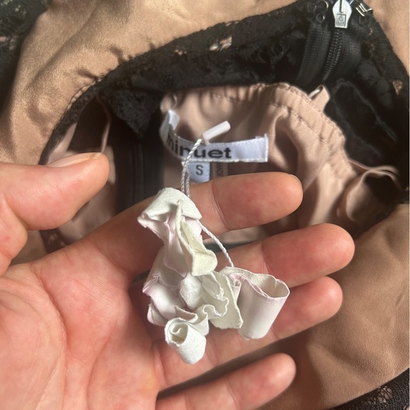 NWOT Minuet Petite Black Blue Lace Mini Dress Peter Pan Collar Formal Small - Picture 7 of 7